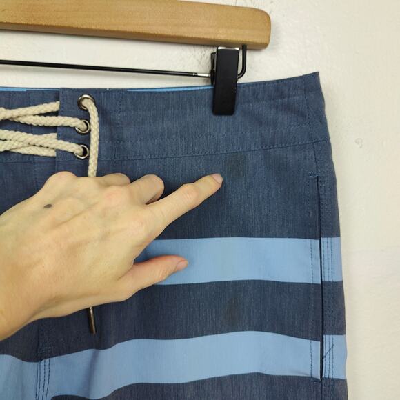 Fair Harbor Boardshorts Mens 30 Blue Stripes‎ Beach Swim Hybrid Trunks Huckberry - Picture 3 of 8